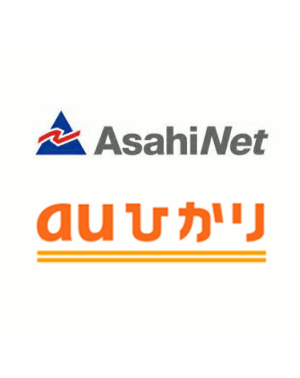 ASAHIネット／auひかりロゴ