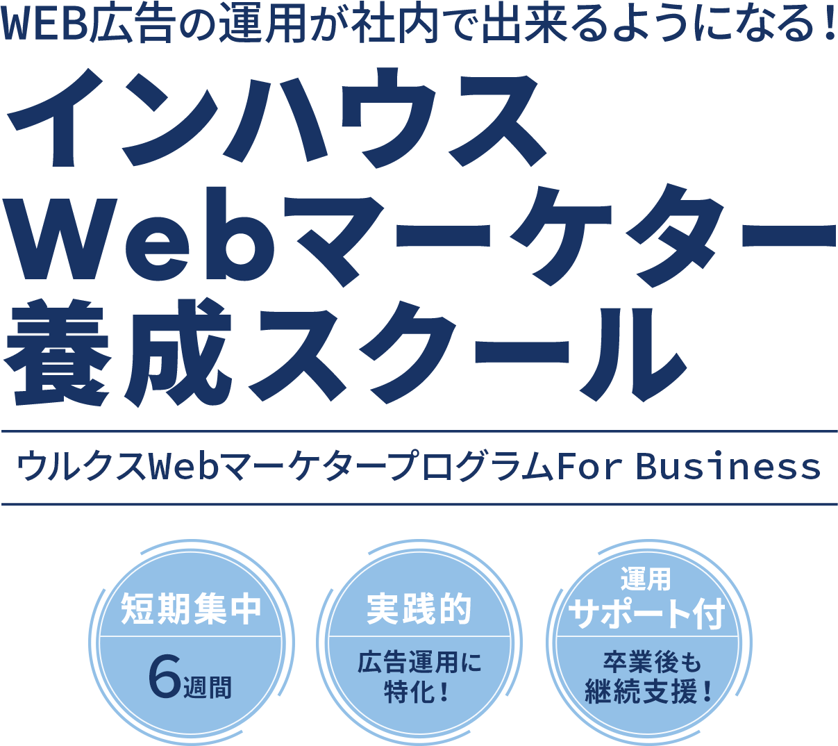 WEB広告の運用が社内で出来るようになる！インハウスWebマーケター養成スクール